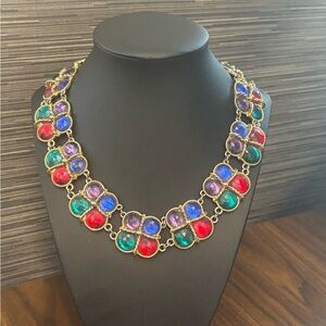 Vintage Multicolor Gemstone Necklace